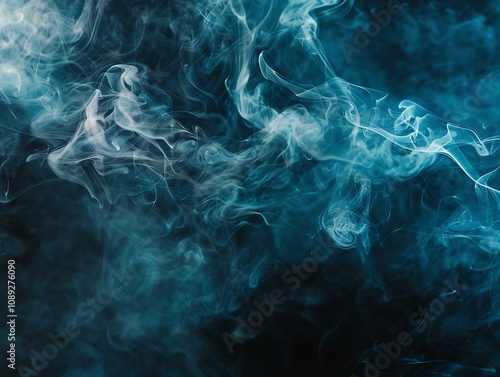 White smoke on a black background .