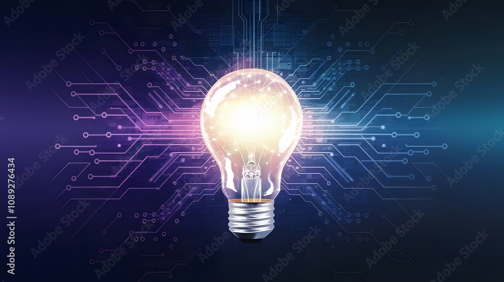 Modern High-Tech Futuristic Light Bulb Representing Innovation, Creativity, Advanced Technology, and Bright Ideas Concept Modern High-Tech Futuristic Light Bulb Representing Innovation, Creativity, Advanced Technology, and Bright Ideas Concept