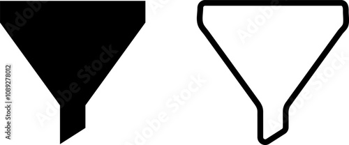 Filter icon, funnel icon, filtering icon set.smartphone application. Funnel sign. Ascending and descending sort icon sign
