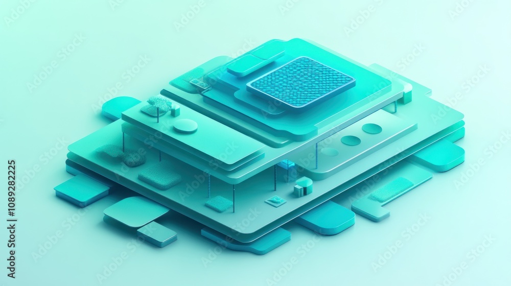 Abstract digital layers with geometric shapes in a gradient color scheme. Abstract digital layers with geometric shapes in a gradient color scheme.