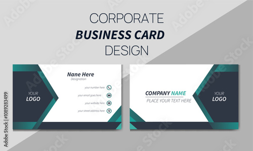 Minimal modern simple business card and name card design for corporate business with multiple color variations