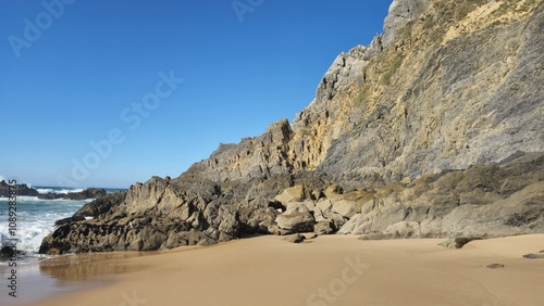 rocky beach in the morning