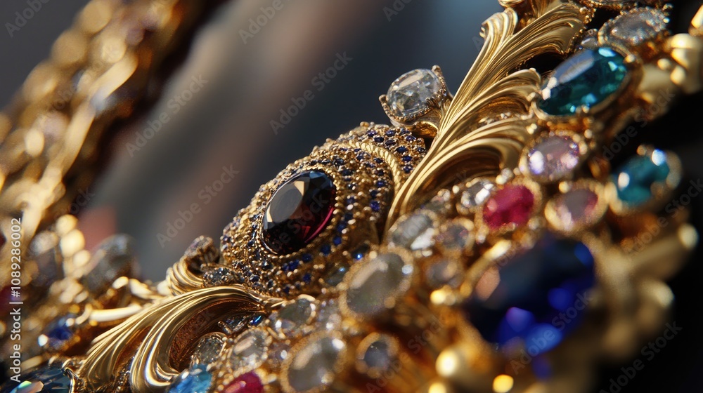 Intricately designed ornate frame embellished with a variety of sparkling gemstones in vibrant colors, showcasing exquisite craftsmanship and elegance. Intricately designed ornate frame embellished with a variety of sparkling gemstones in vibrant colors, showcasing exquisite craftsmanship and elegance.