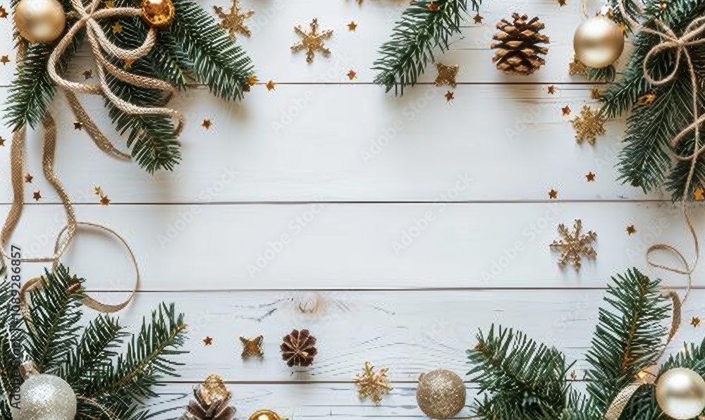 Christmas card decorated with branches, balls and Christmas dolls on a white background. Christmas concept 2025 Christmas card decorated with branches, balls and Christmas dolls on a white background. Christmas concept 2025