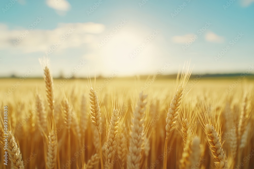 golden wheat field under a bright sky golden wheat field under a bright sky