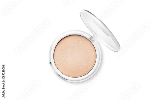 Картината върху платно Compact make up powder or highlighter isolated on white or transparent backgroun