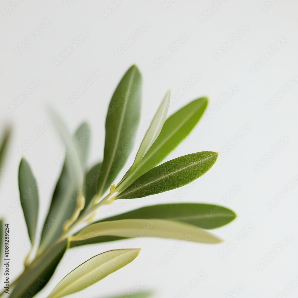Obraz premium closeup of green leaves with a soft focus background for nature and plant enthusiasts