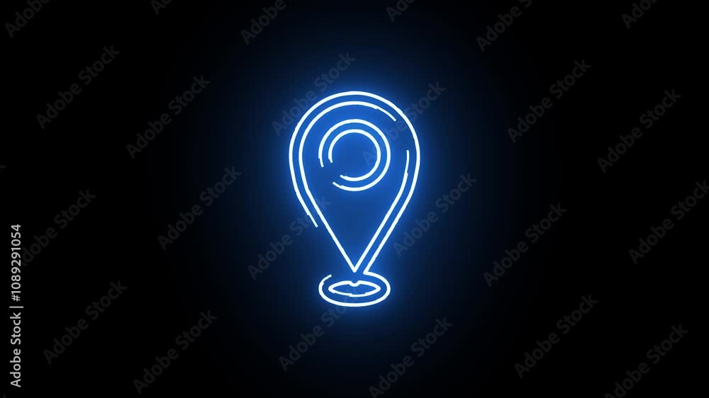 Glowing neon Commerce icon isolated on black background.