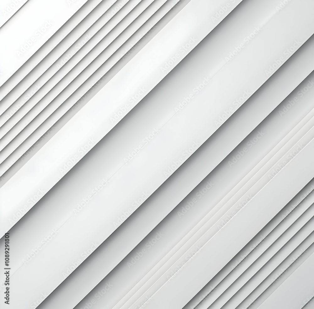 Obraz premium Abstract diagonal lines pattern, white and grey layered stripes background.