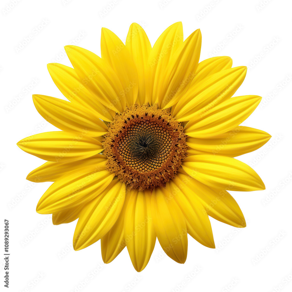 Vibrant Close-up of a Single Sunflower, Cut Out Vibrant Close-up of a Single Sunflower, Cut Out
