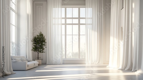 Elegant and Cozy Modern Bedroom Interior Design with Stylish Decor, mockup, poster and Background