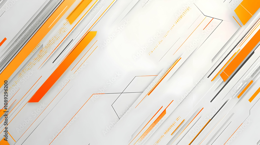 Abstract geometric background with orange and gray diagonal stripes and lines on white. Abstract geometric background with orange and gray diagonal stripes and lines on white.