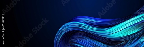 elegant dynamic header design with very dark blue, strong blue and dark turquoise colors