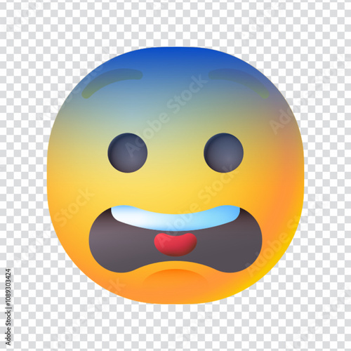 Scared vector design in EPS 10 format. This expressive illustration portrays a frightened or startled emotion, often shown with wide eyes, open mouth, or tense posture. Ideal for use in emotional grap