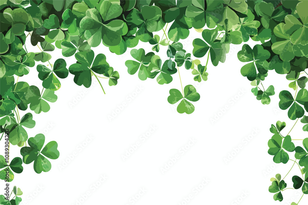 Clover Background Single Clipart Isolated on White Clover Background Single Clipart Isolated on White