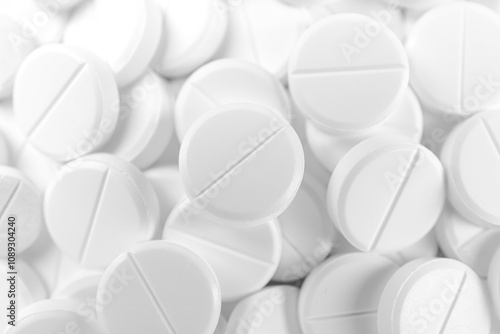 Pile of antibiotic pills as background, closeup