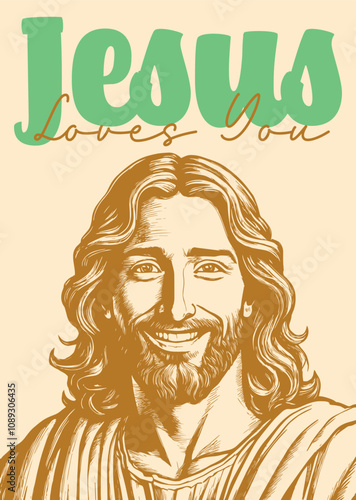 Jesus Loves You vector illustration photo