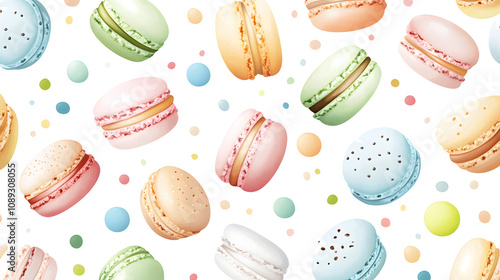 Wallpaper Mural Delicate macarons in pastel colors with playful polka dots create joyful pattern Torontodigital.ca