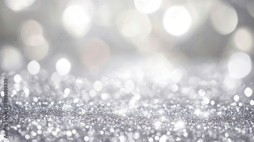 Perfect for Christmas, New Year, and celebrations, a silvery abstract background features bokeh effect and sparkling defocused glitters with a festive silver texture Perfect for Christmas, New Year, and celebrations, a silvery abstract background features bokeh effect and sparkling defocused glitters with a festive silver texture
