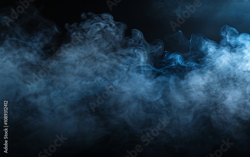 White smoke on a black background .