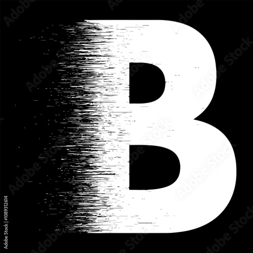 speed B alphabet isolated on dark background