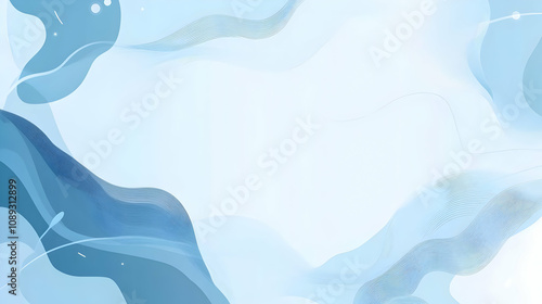 Abstract light blue wavy background with organic shapes and lines. Perfect for website banners, social media, presentations, or mobile apps.