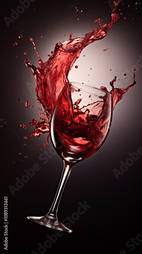 A glass of red wine. Alcohol. Wine.