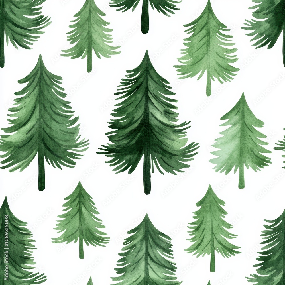 Obraz premium A watercolor painting of a forest of trees with a white background