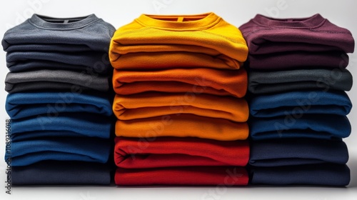 Stack of Folded Sweatshirts in Assorted Colors