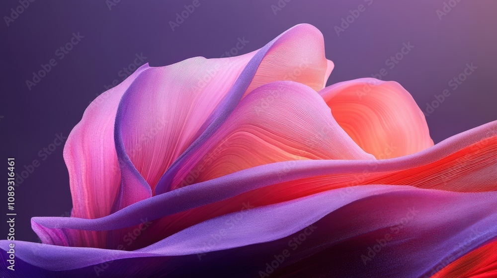 vibrant abstract flower with flowing petals in soft colors vibrant abstract flower with flowing petals in soft colors