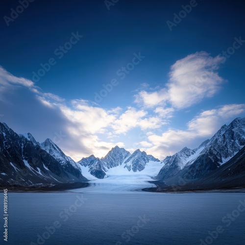 Wallpaper Mural stunning mountain landscape with glacier and dramatic sky Torontodigital.ca