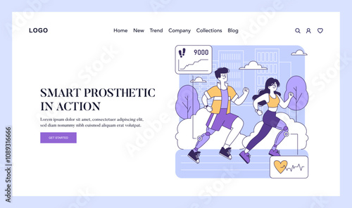 AI To Help Disabled People. Flat Vector Illustration