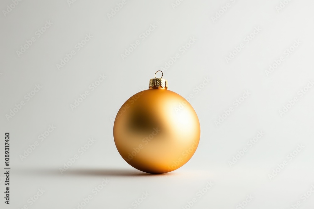 golden christmas ornament on a minimalist background golden christmas ornament on a minimalist background