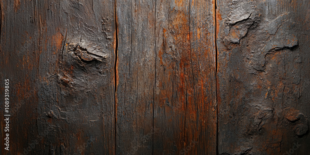 Weathered wooden surface displaying rich textures and earthy tones Weathered wooden surface displaying rich textures and earthy tones