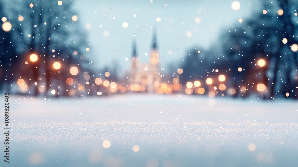 Winter wonderland christmas scene city square photography snowy evening aesthetic viewpoint holiday spirit concept Winter wonderland christmas scene city square photography snowy evening aesthetic viewpoint holiday spirit concept