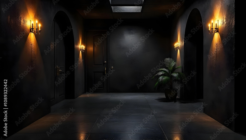 room with curtains and spotlights room with curtains and spotlights