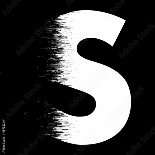speed S alphabet isolated on dark background