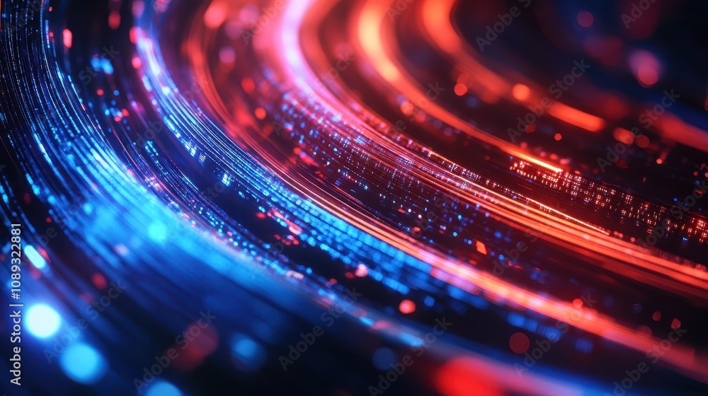 Dynamic light trails digital space abstract artwork vibrant colors close-up view technology concept for visual impact Dynamic light trails digital space abstract artwork vibrant colors close-up view technology concept for visual impact