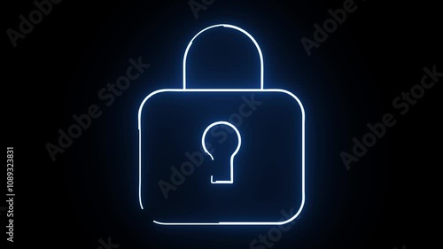 Glowing neon Commerce icon isolated on black background.