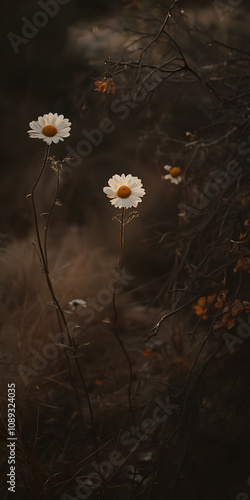 Margaridas silvestres em um campo photo