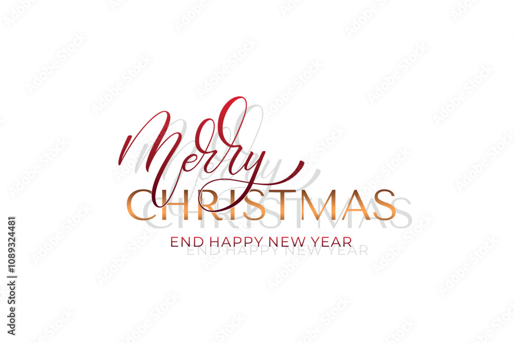 Merry Christmas and Happy New Year hand lettering calligraphy. Vector holiday illustration element. Typographic element for congratulations. Merry Christmas and Happy New Year hand lettering calligraphy. Vector holiday illustration element. Typographic element for congratulations.