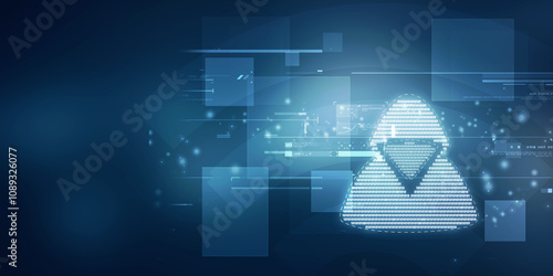 2d illustration Cyber crime and internet privacy hacking. Network security, Cyber attack, Computer Virus, Ransomware, and Malware Concept
