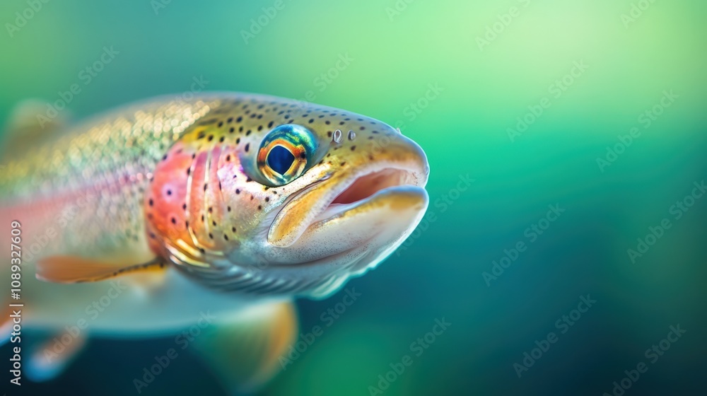 Naklejka premium vibrant fish swimming in clear water showcasing its colorful scales