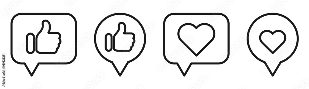 social media like, comment notification icon social media like, comment notification icon
