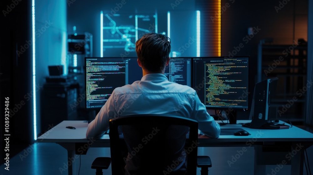 Programmer Working Late at Night Programmer Working Late at Night