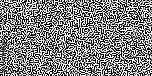 Monochrome Turing reaction background. Abstract pattern background. Linear design with biological shapes. Organic lines in memphis. Overlay template abstract Turing organic wallpaper background. 