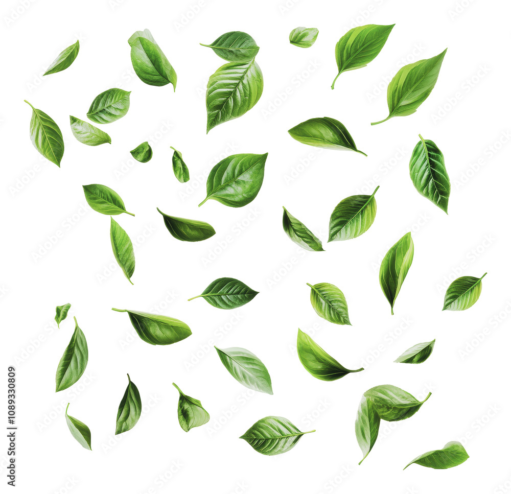 PNG Green leaves collection on white PNG Green leaves collection on white