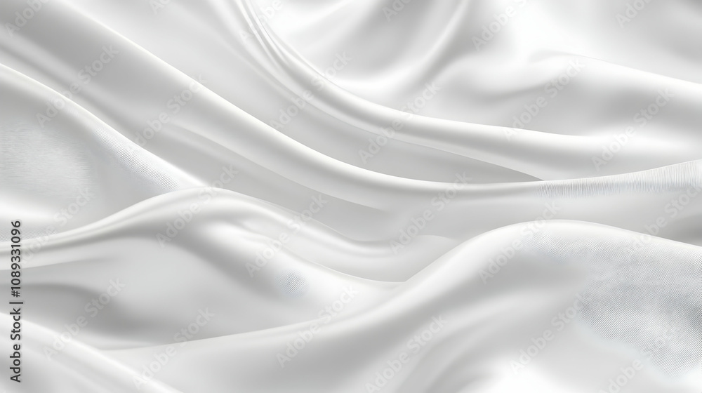 Elegant white silk fabric with soft, flowing folds and subtle texture. Elegant white silk fabric with soft, flowing folds and subtle texture.