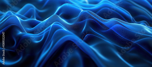 glowing blue round waves background, spin, swirl 11