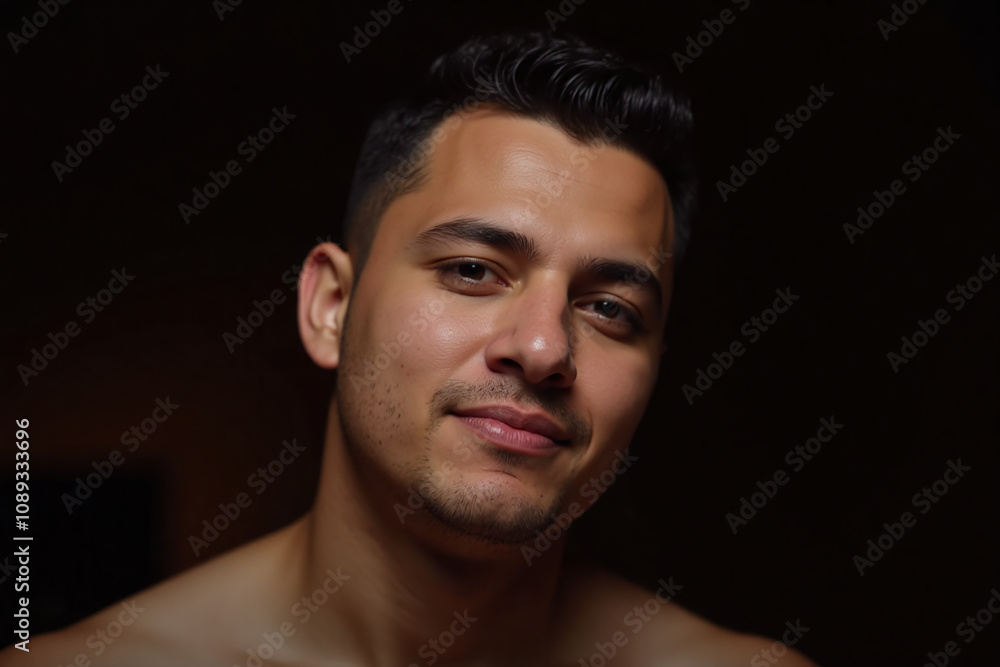 portrait of a middle-aged man with dark background portrait of a middle-aged man with dark background